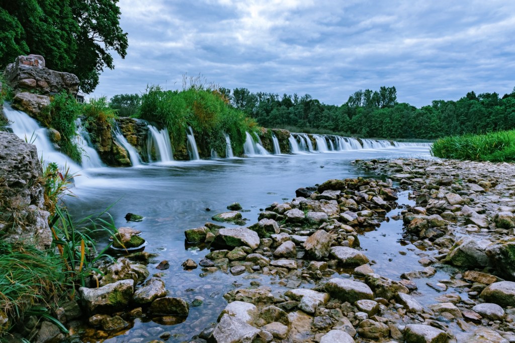Venta Rapid Waterfall in Kuldiga, Latvia.