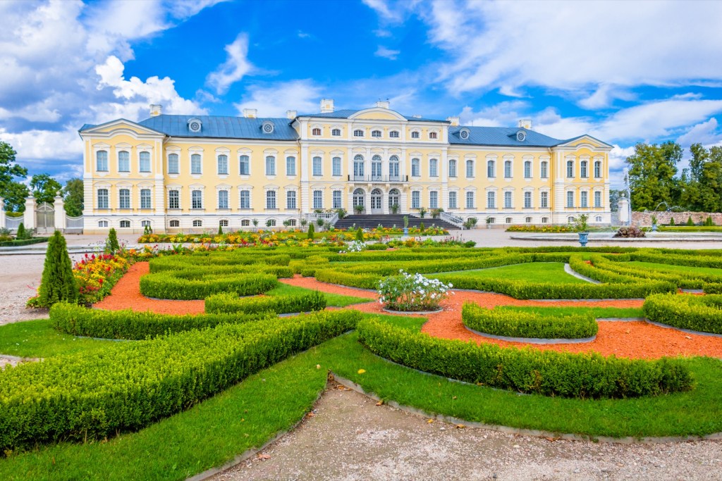 Rundale Palace in Pilsrundale, Latvia.