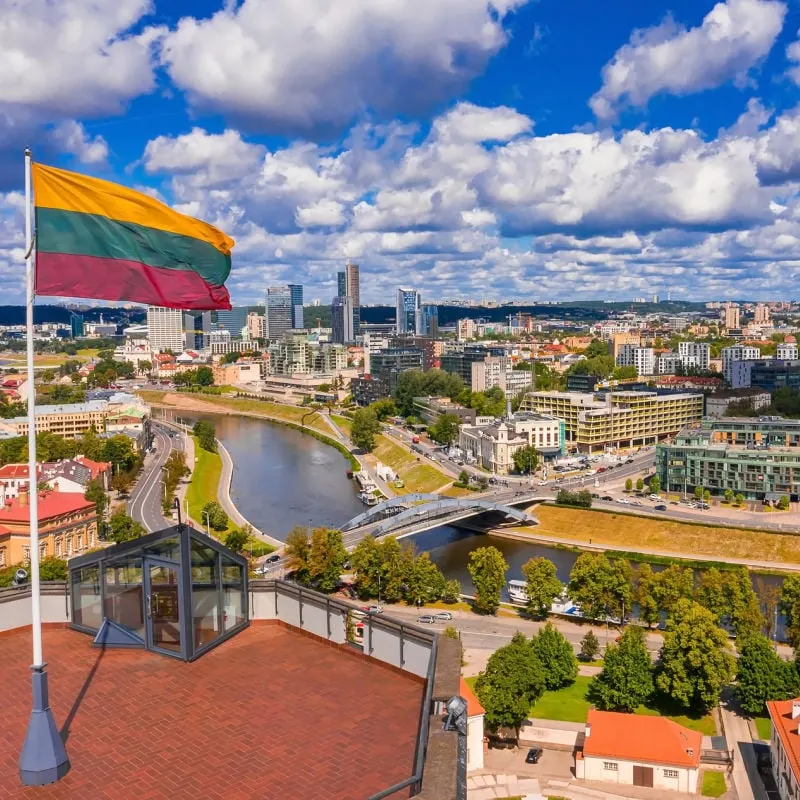Lithuanian flag in Vilnius
