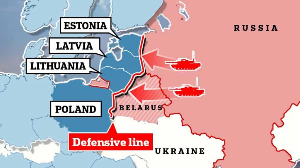 Poland and Baltic Nations demand 1500-mile defence line along EU's border with Russia and Belarus amid growing WW3 fears
