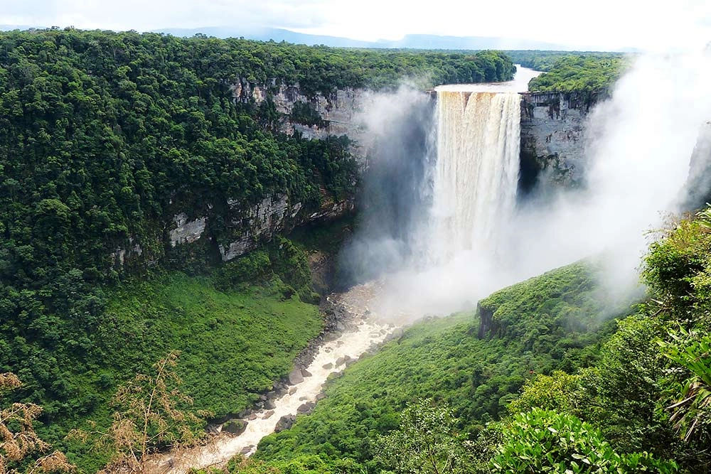 Kaieteur Falls in the middle of the jungle in Guyana, South America 