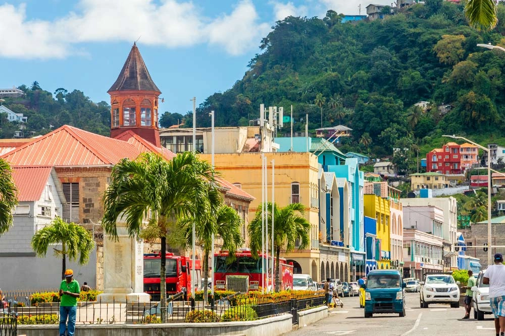 City center of Kingstown, Saint Vincent and the Grenadines 