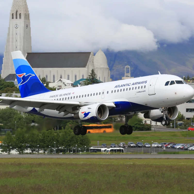 Atlantic Airways plane in Iceland