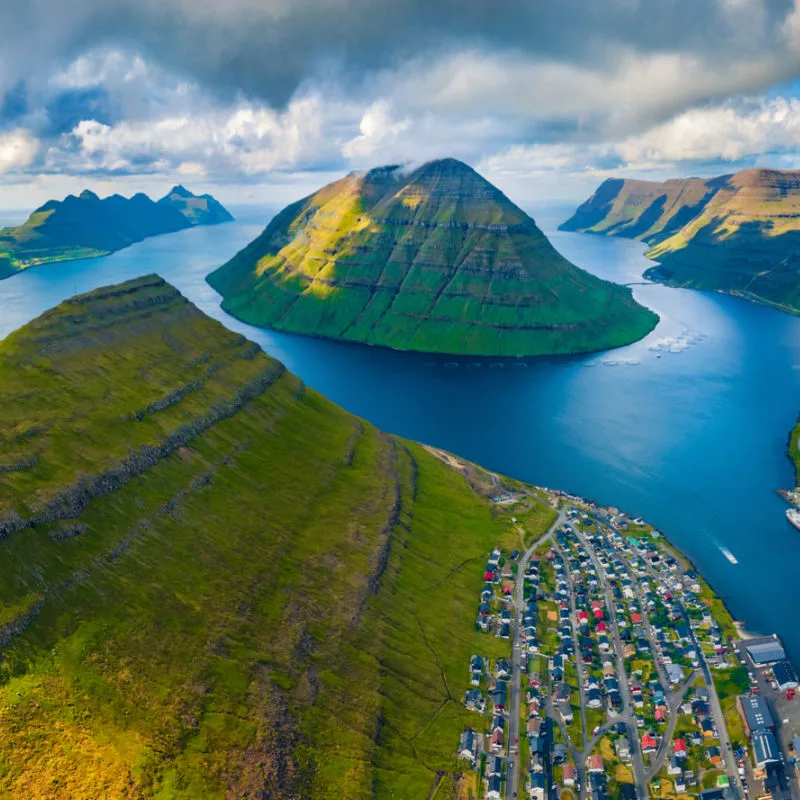 aerial view of Faroe Islands