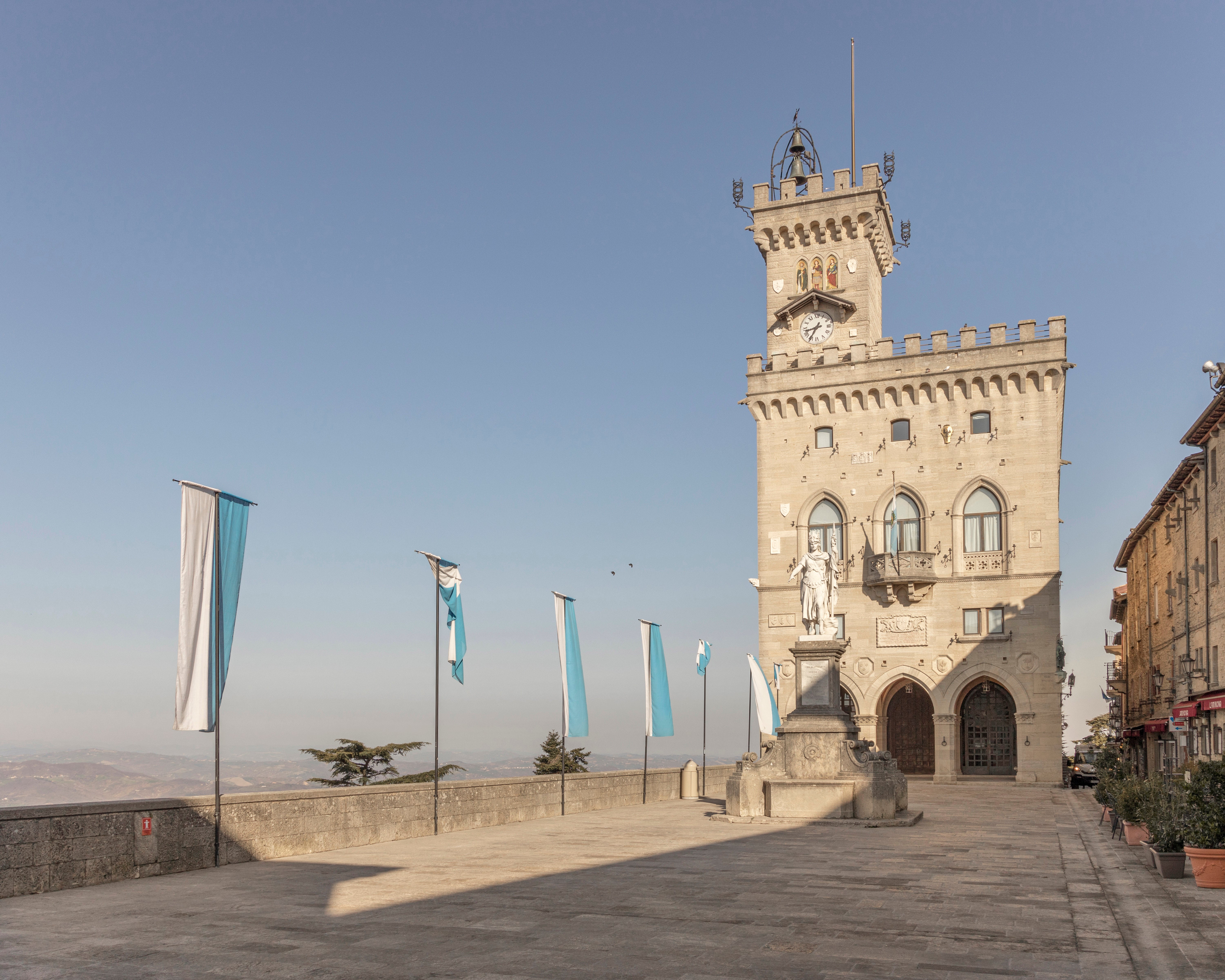 The empty parliament square in Citt di San Marino, San Marino