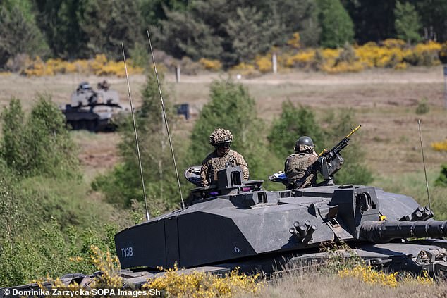 British and American soldiers take part in NATO drills in Poland during Steadfast Defender 2024, on May 17