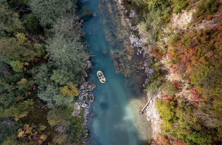 White-water rafting on the Neretva River in Bosnia and Herzegovina.