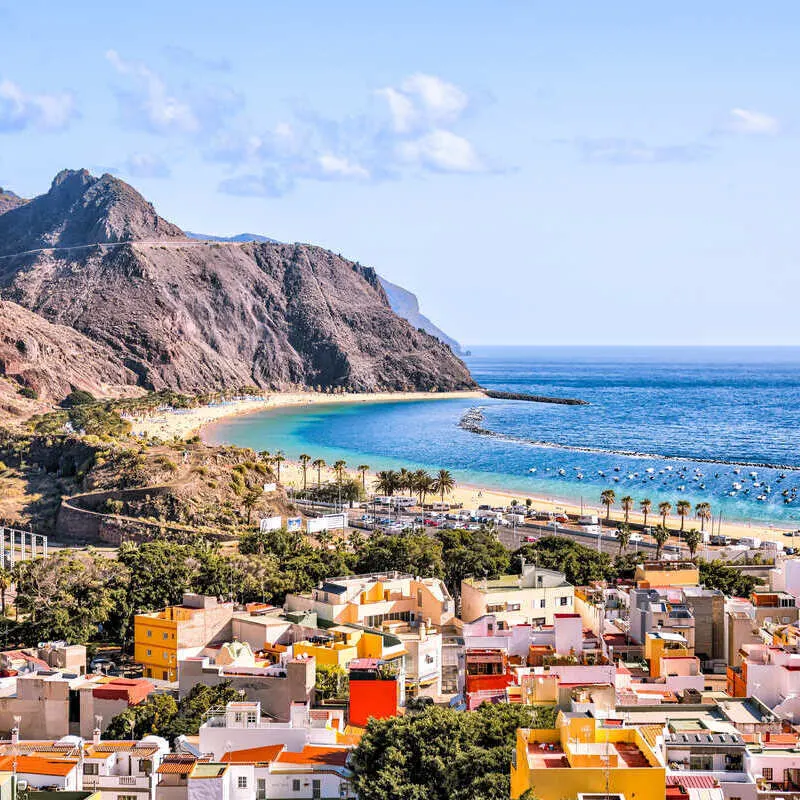 Panoramic View Of A Beach City In Tenerife, Canary Islands, Spain