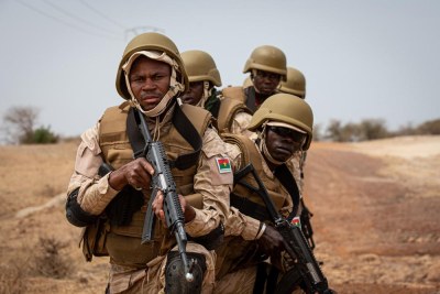 Burkinabe soldiers practice at a U.S.-led counterterrorism exercise among Sahel militaries in 2020. Burkina Faso’s coup last month underscores a need for stronger policies to prevent military seizures of power.