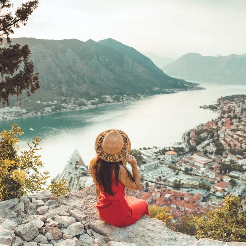 Girl Enjoys View In Montenegro, Southeastern Europe