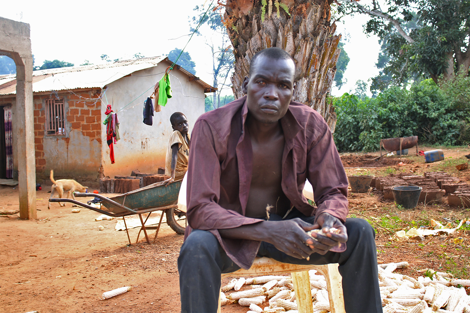 Michel Bonga Tcherandi, a Tupuri man from northern Cameroon, lost an eye on SOSUCAM's plantations.