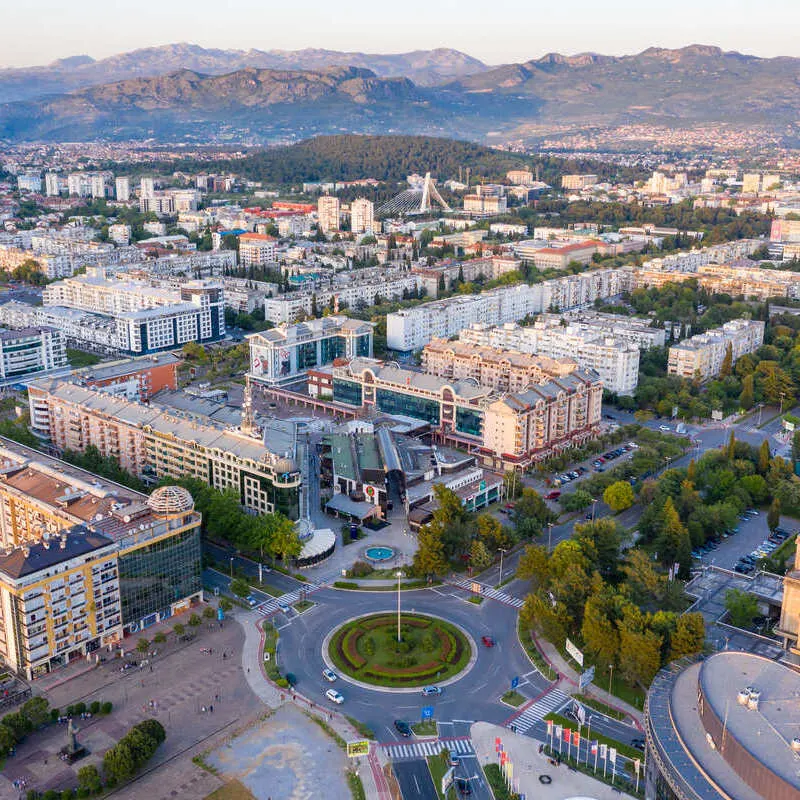 Aerial View Of Modern Apartment Blocks In Podgorica, Capital City Of Montenegro, Balkan Peninsula, South Eastern Europe
