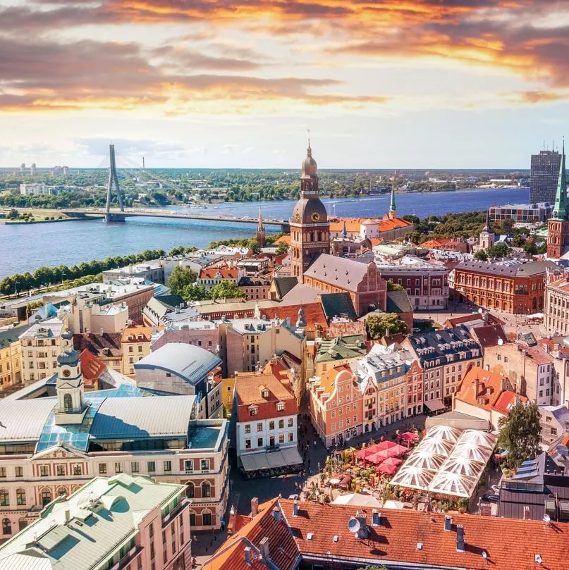 Riga latvia aerial view