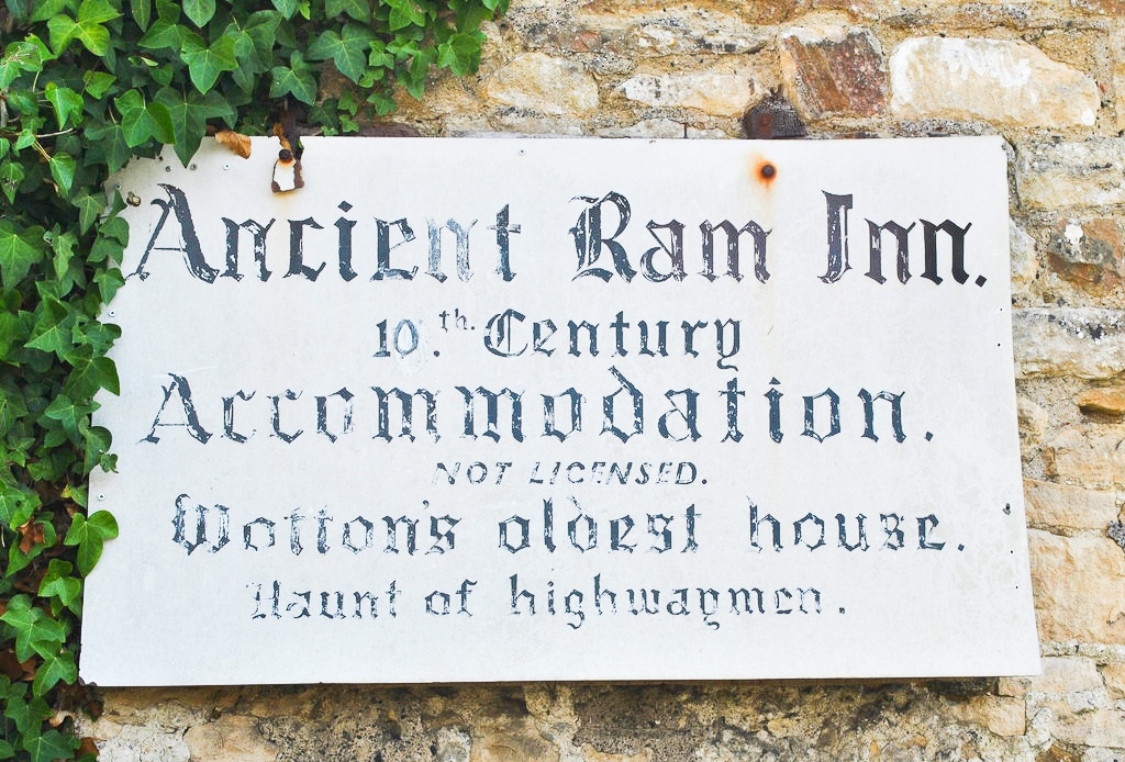 Plaque at the Ancient Ram Inn.