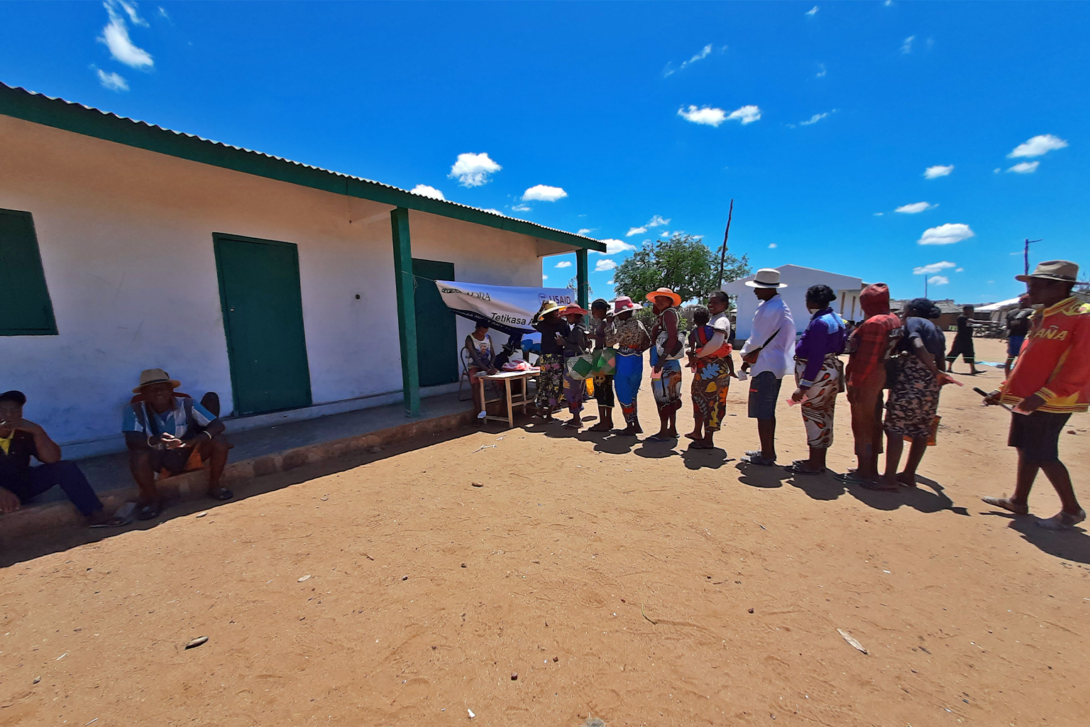 Food distribution organized by the World Food Programme at Maniry town in Ampanihy district in southern Madagascar.