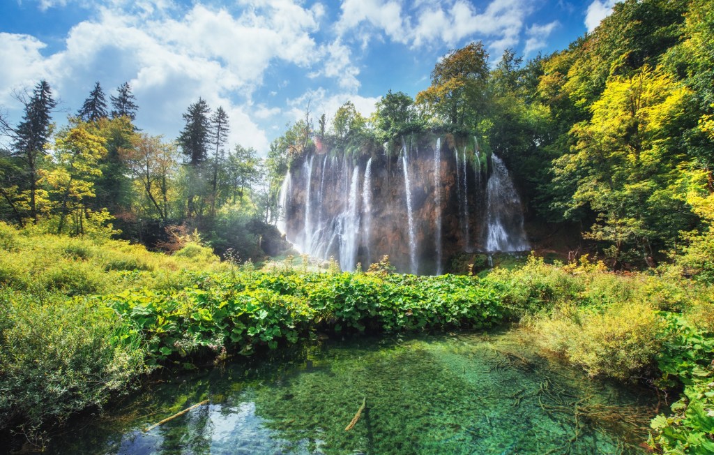 Waterfalls in Plitvice Lakes National Park.
