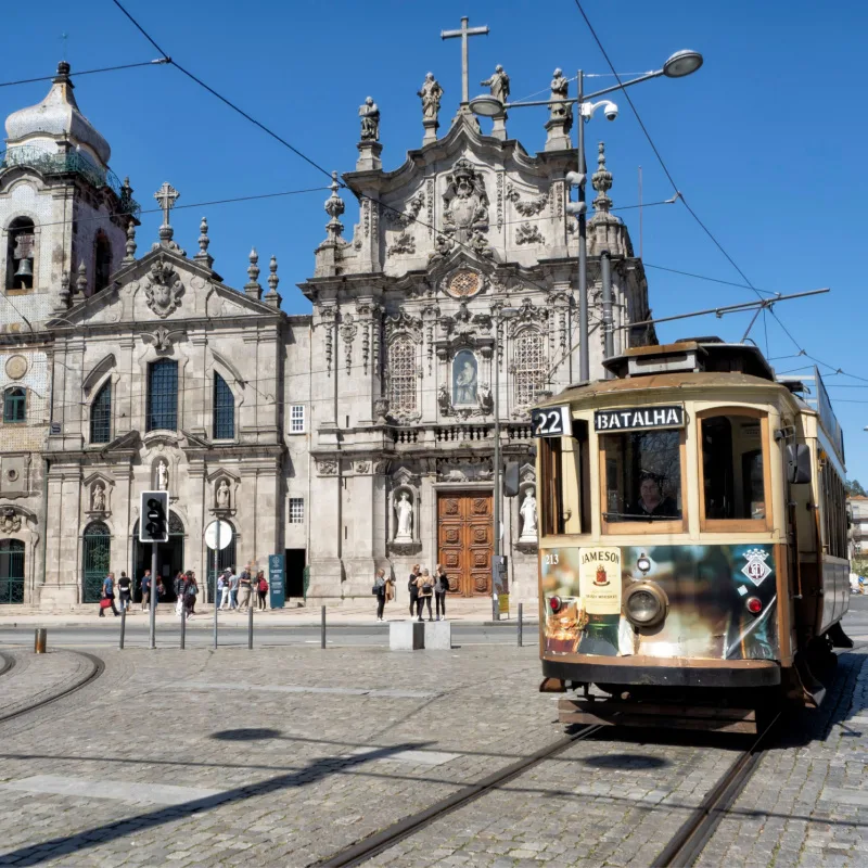 Traditional Tram In Porto, Portugal, Southern Europe