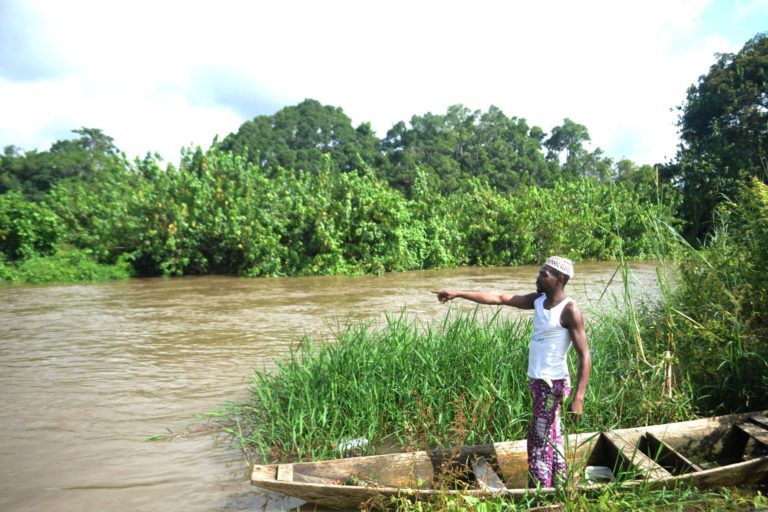 Alain, a fisherman from Ndji village, thinks that the lack of fish in the 