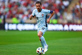 Portugal Euro 2024 squad Bernardo Silva of Portugal controls the ball during the International Friendly match between Portugal and Croatia at Estadio Nacional do Jamor on June 08, 2024 in Lisbon, Portugal. (Photo by Diogo Cardoso/Getty Images)