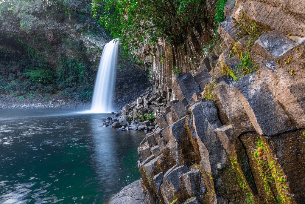 The Bassin La Paix waterfall on Reunion Island.