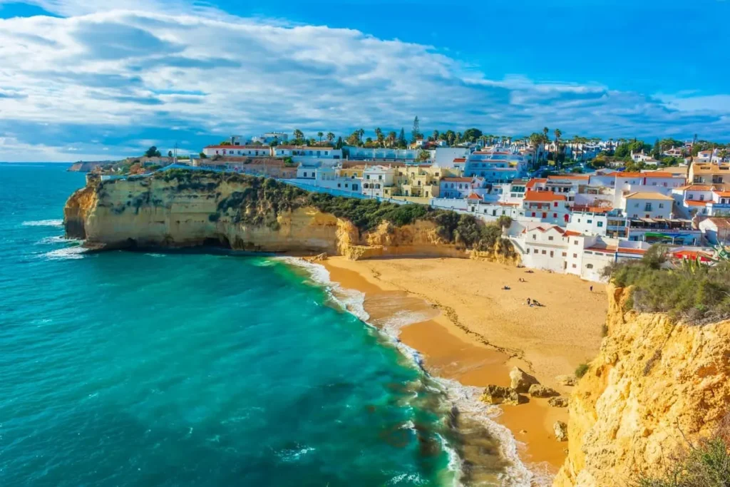 View Of Carvoeiro, A Beach Town In Algarve, Southern Portugal, Southern Europe