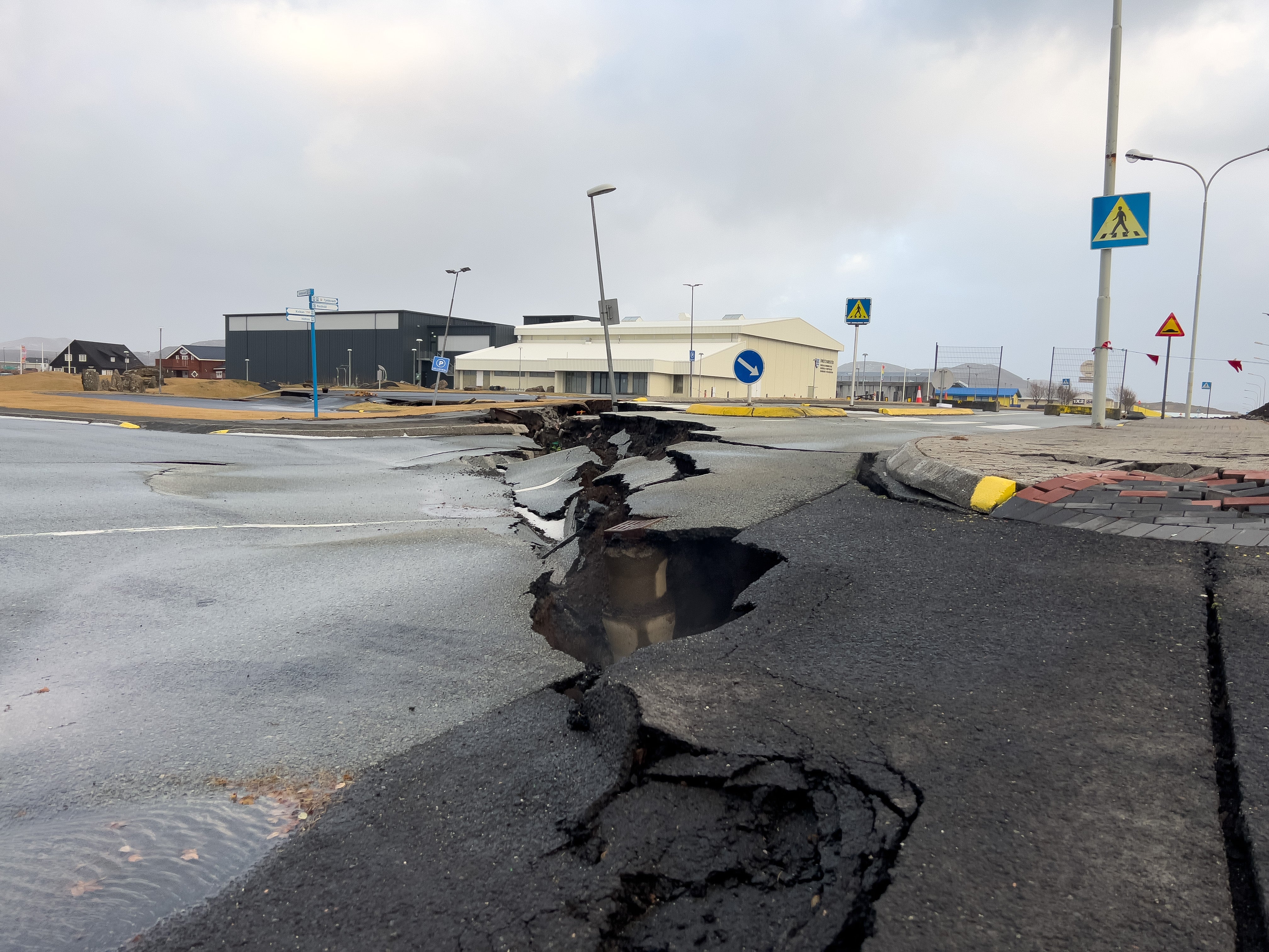 Large cracks formed in Grindavik after a flurry of seismic activity