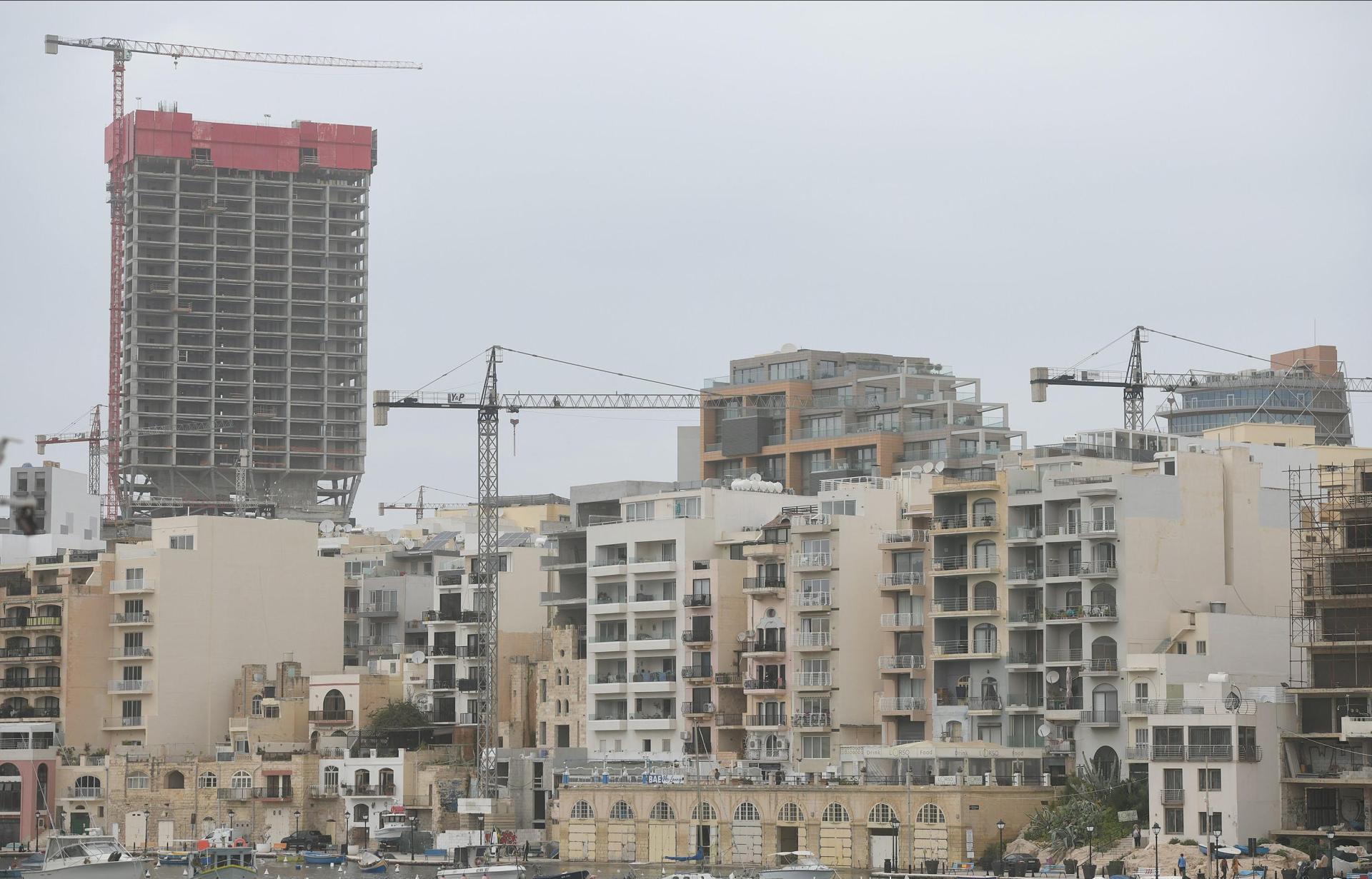 Construction has been linked to fine particles in the air and is a sector which has boomed in Malta. File photo: Matthew Mirabelli.