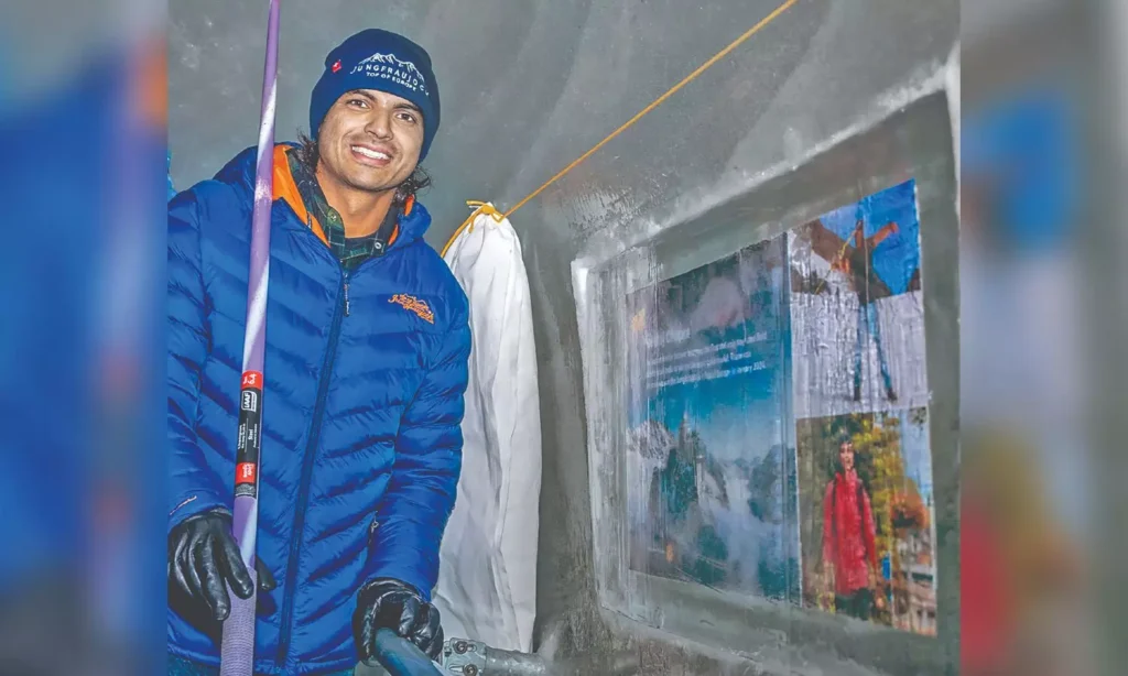 Switzerland honours Neeraj with plaque at Ice Palace