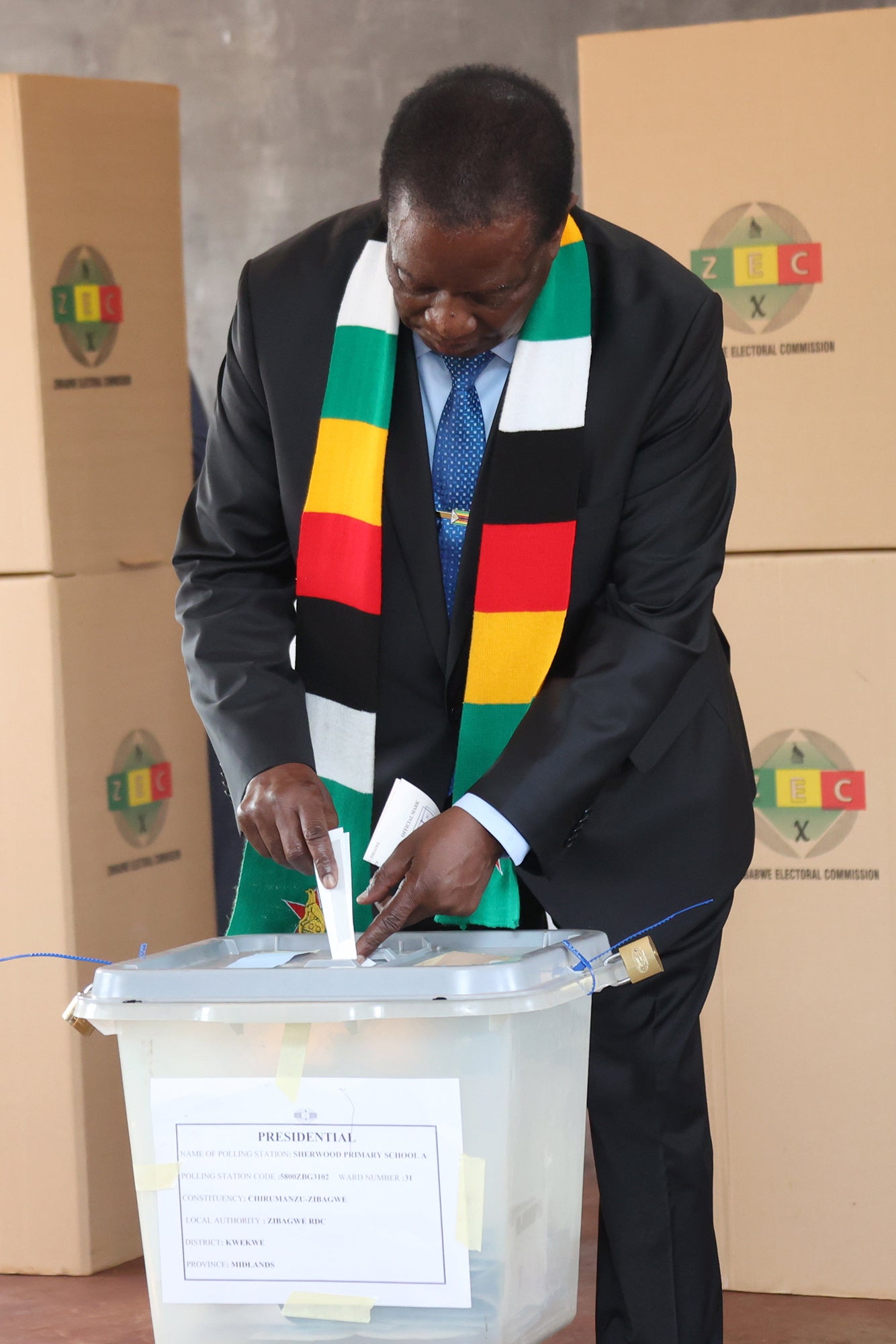 Emmerson Mnangagwa, known as ‘the crocodile’ casts his vote