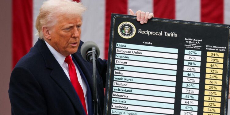 Markets in Asia and Europe fall following U.S. announcement of global tariffs – NPR