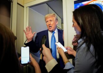 US President Trump talks about Russia and Middle East onboard Air Force One – AP News