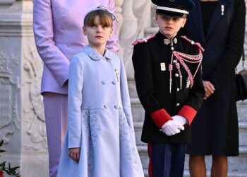 Princess Gabriella, 10, is mini me of her mother Princess Charlene of Monaco as they don matching tweed during – Daily Mail