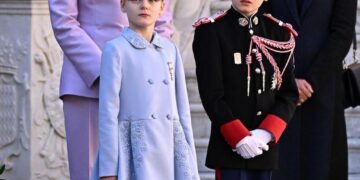 Princess Gabriella, 10, is mini me of her mother Princess Charlene of Monaco as they don matching tweed during – Daily Mail