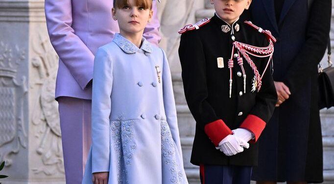 Princess Gabriella, 10, is mini me of her mother Princess Charlene of Monaco as they don matching tweed during – Daily Mail