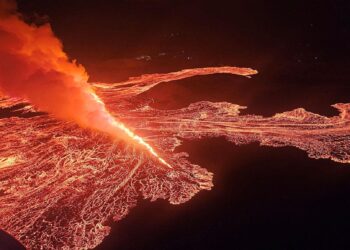 Watch: Iceland volcano spews lava and smoke after erupting – BBC