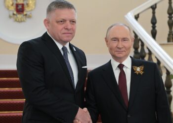 Vladimir Putin, left, with Serbia’s President Aleksandar Vucic at the Kremlin on Friday – IslanderNews.com