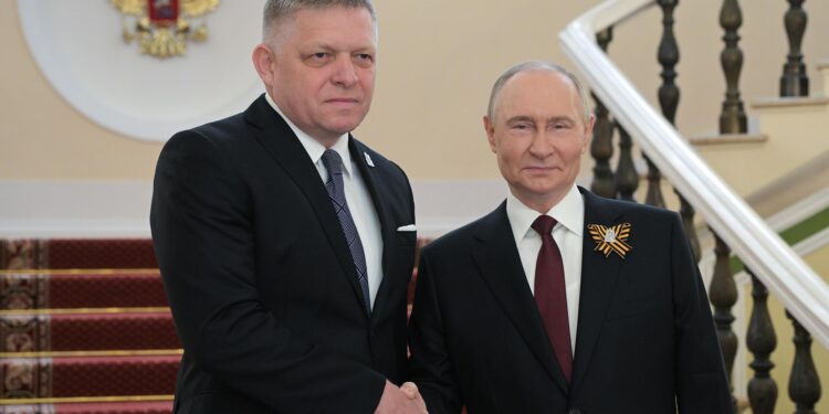 Vladimir Putin, left, with Serbia’s President Aleksandar Vucic at the Kremlin on Friday – IslanderNews.com